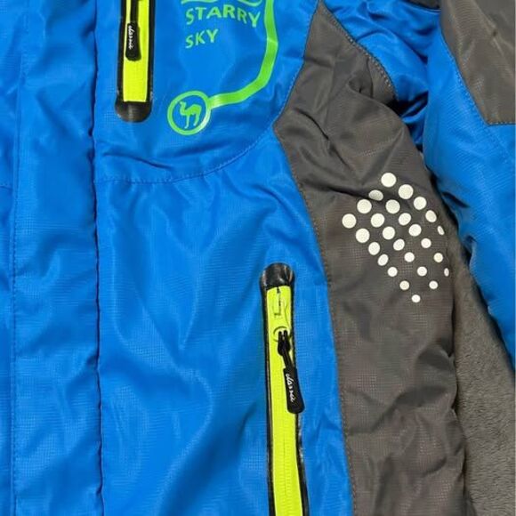 NEW Boys Blue/Gray Hooded Winter Coat (Size: 6) - Picture 2 of 6